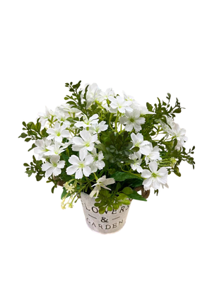 Open image in slideshow, Artificial Potted White Daisies
