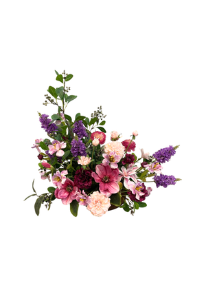 Open image in slideshow, Artificial Magnolia and Assorted Florals in Brown Tinted Glass Bowl
