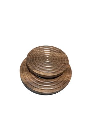 Round Wooden Tray Set of 2