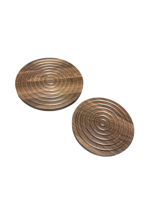 Open image in slideshow, Round Wooden Tray Set of 2
