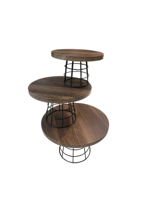 Round Wooden Stand Set of 3
