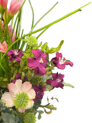 Artificial Wild Flower Arrangement with Hand-rolled Purple Flowers