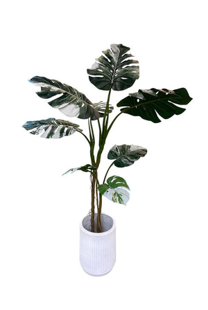 Open image in slideshow, Artificial Variegated Monstera Tree
