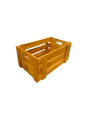 Open image in slideshow, Burnt-Yellow Wooden Crate Box
