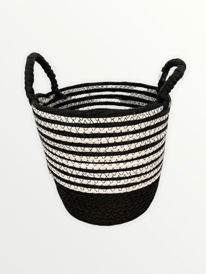 Open image in slideshow, Black &amp; White Woven Basket

